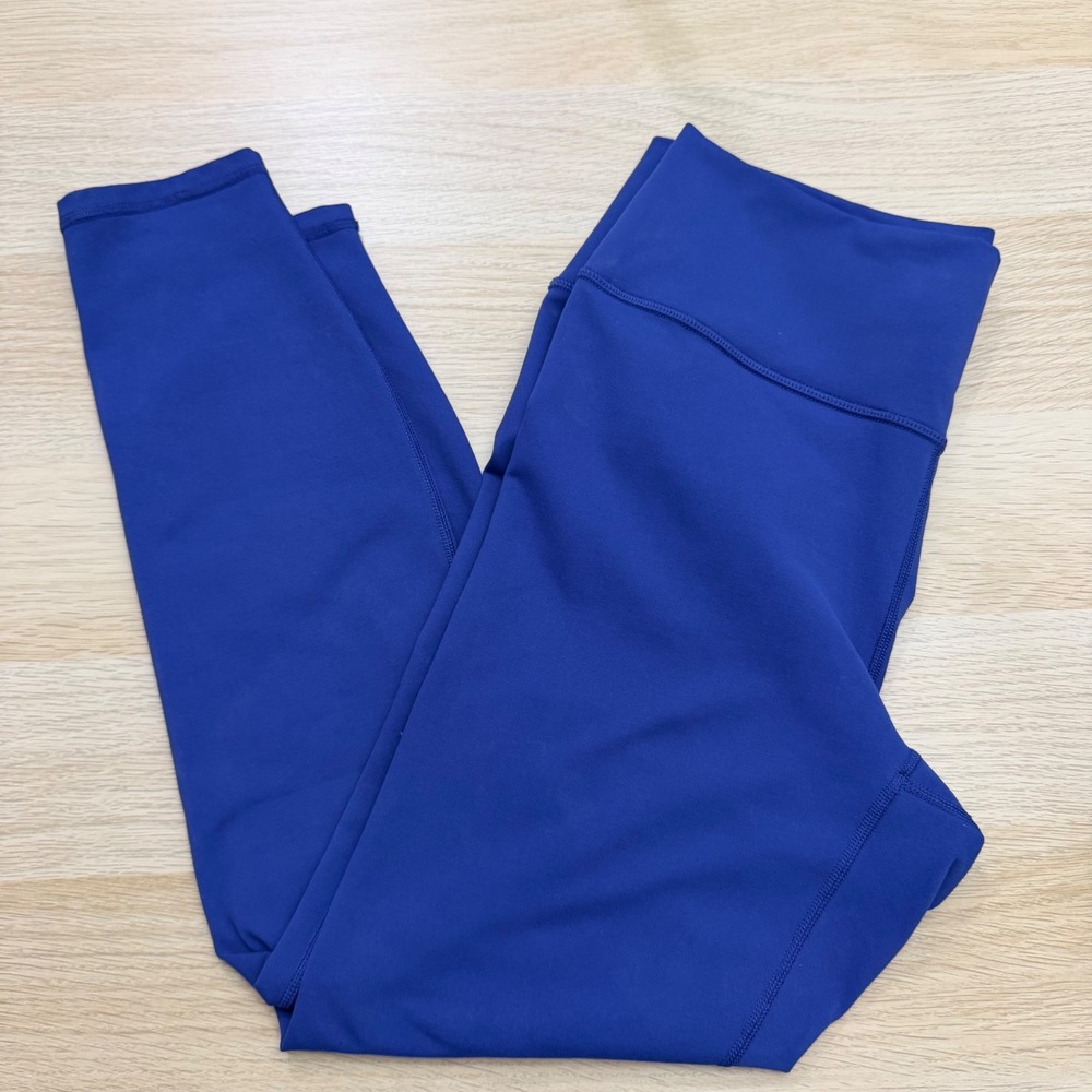 Fabletics PowerHold Blue High Waist Compression Leggings 7/8 Med Athleisure Gym